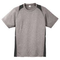 Sport-Tek Men's Vintage Heather/Black Heather Colorblock Contender Tee