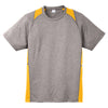 Sport-Tek Men's Vintage Heather/Gold Heather Colorblock Contender Tee