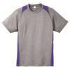 Sport-Tek Men's Vintage Heather/Purple Heather Colorblock Contender Tee