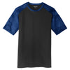 Sport-Tek Men's Black/True Royal CamoHex Colorblock Tee