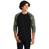 Sport-Tek Men's Black Drift Camo Colorblock Long Sleeve Tee