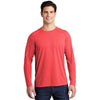 Sport-Tek Men's True Red Heather PosiCharge Long Sleeve Tri-Blend Wicking Raglan Tee