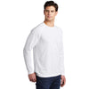 Sport-Tek Men's White Triad Solid PosiCharge Long Sleeve Tri-Blend Wicking Raglan Tee