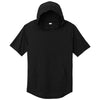 Sport-Tek Men's Black Triad Solid Posicharge Tri-Blend Wicking Short Sleeve Hoodie