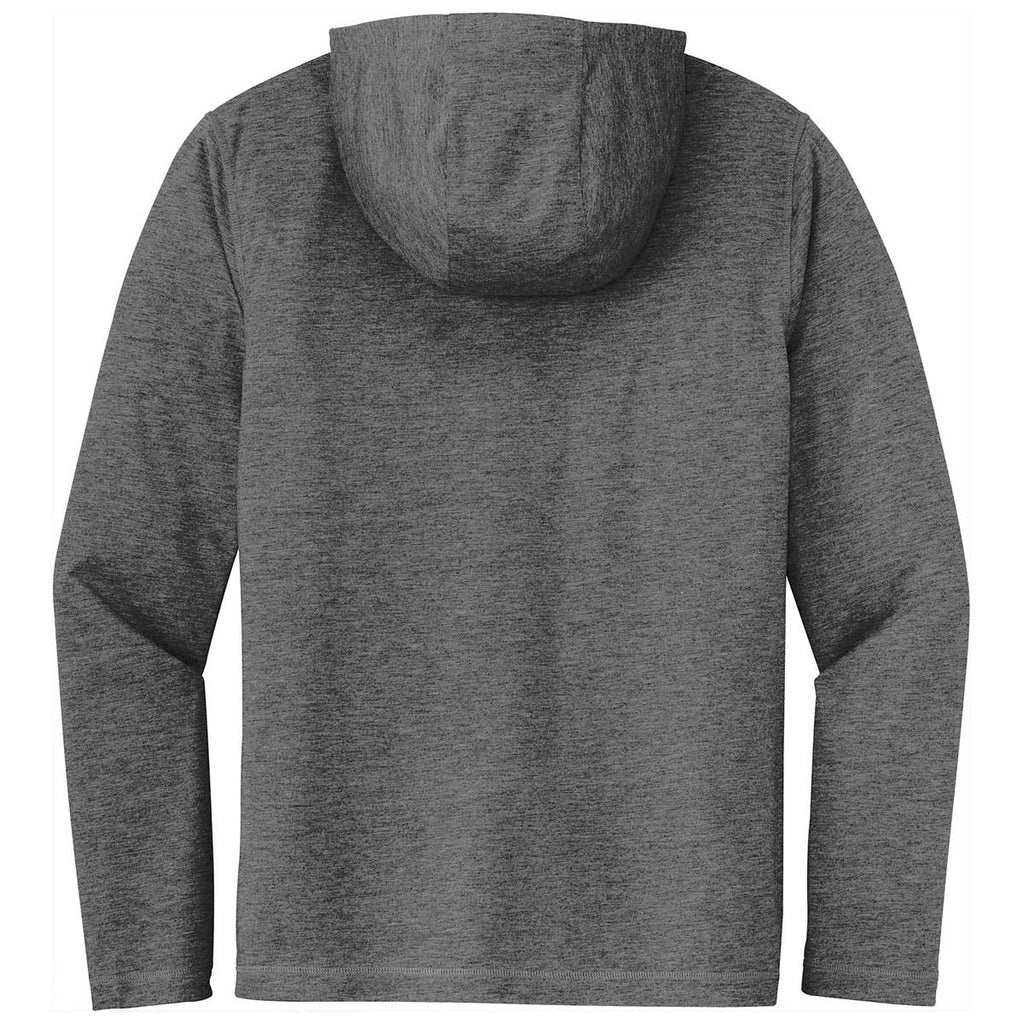 Sport-Tek Men's Dark Grey Heather Posicharge Tri-Blend Wicking Long Sleeve Hoodie