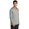 Sport-Tek Men's Light Grey Heather Posicharge Tri-Blend Wicking Long Sleeve Hoodie