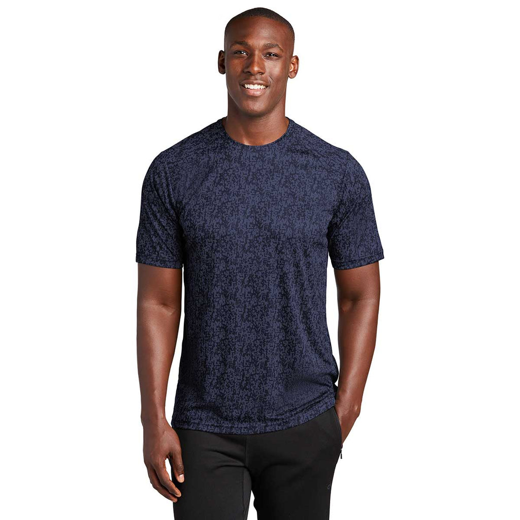 Sport-Tek Men's True Navy PosiCharge Digi Camo Short Sleeve Tee