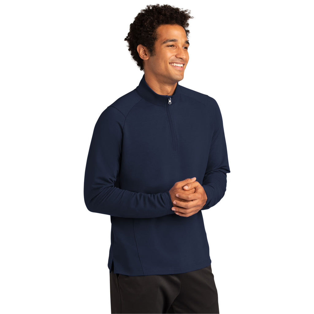 Sport-Tek Men's True Navy Sport-Wick Flex Fleece 1/4-Zip