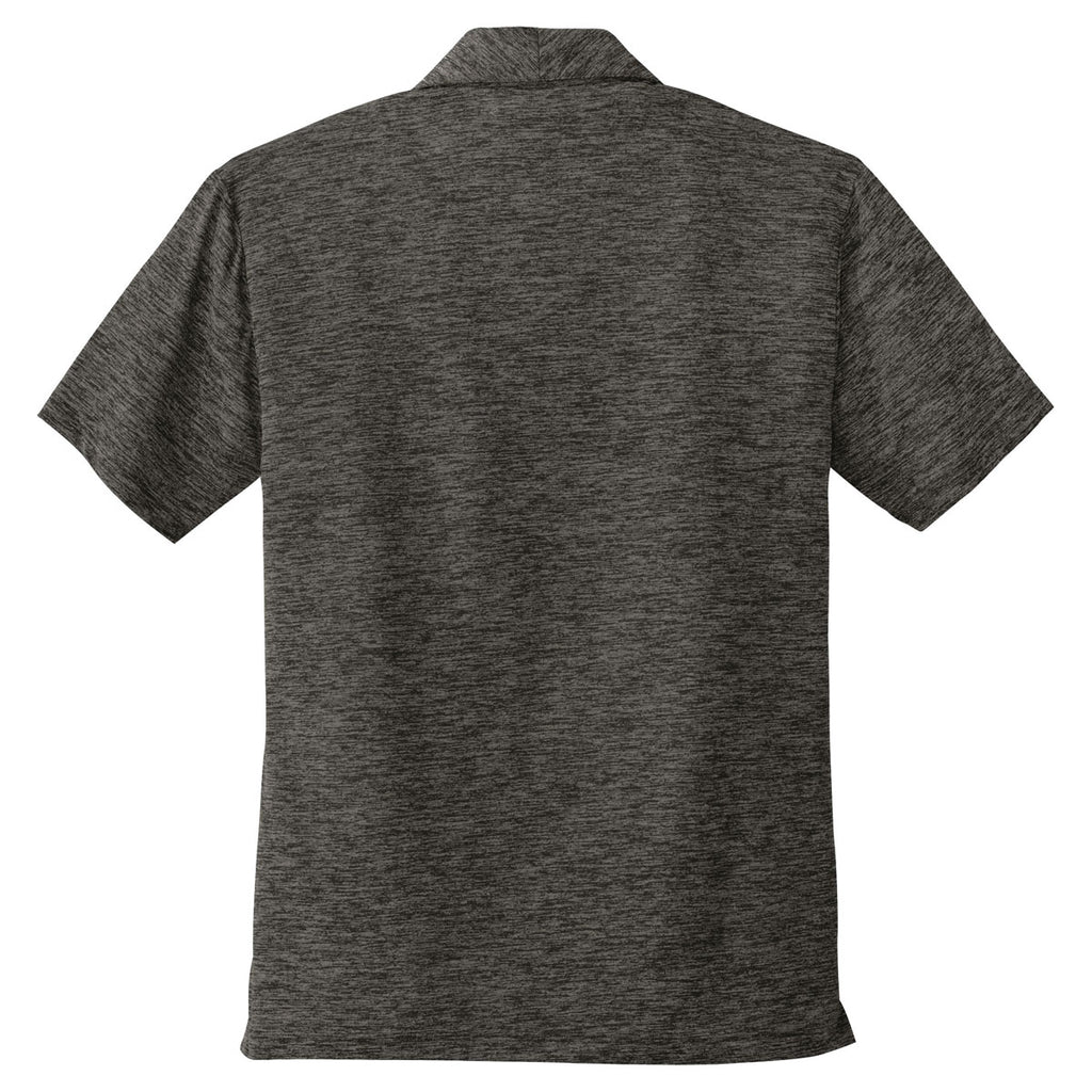 Sport-Tek Men's Grey/Black Electric PosiCharge Electric Heather Polo