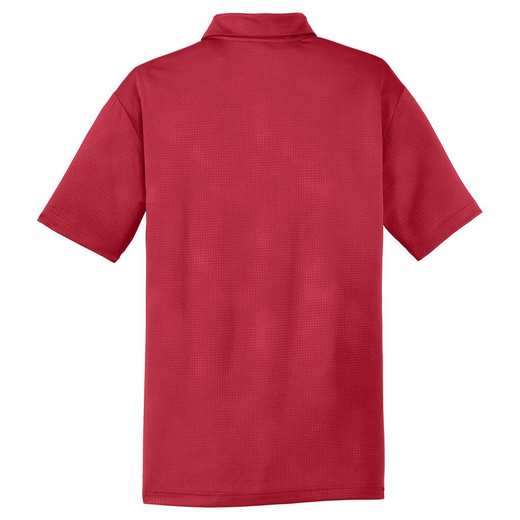 Sport-Tek Men's Deep Red Embossed PosiCharge Tough Polo