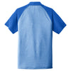 Sport-Tek Men's True Royal Heather/True Royal PosiCharge RacerMesh Raglan Heather Block Polo