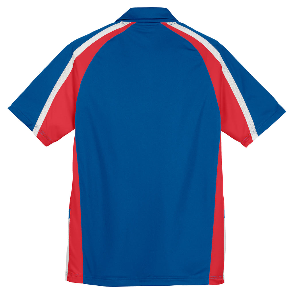 Sport-Tek Men's True Royal/True Red/White Tricolor Micropique Sport-Wick Polo