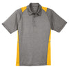 Sport-Tek Men's Vintage Heather/Gold Heather Colorblock Contender Polo