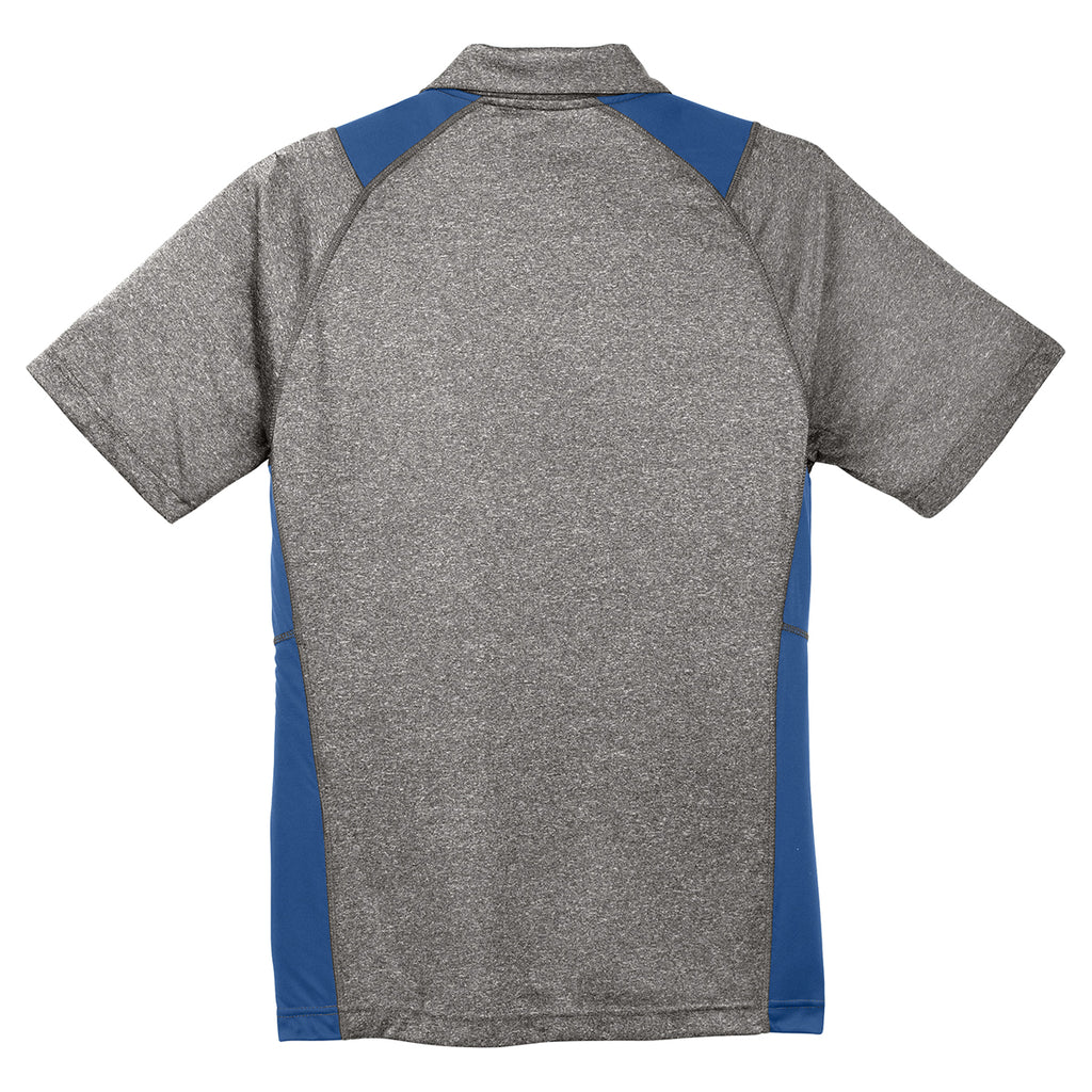 Sport-Tek Men's Vintage Heather/True Royal Heather Colorblock Contender Polo