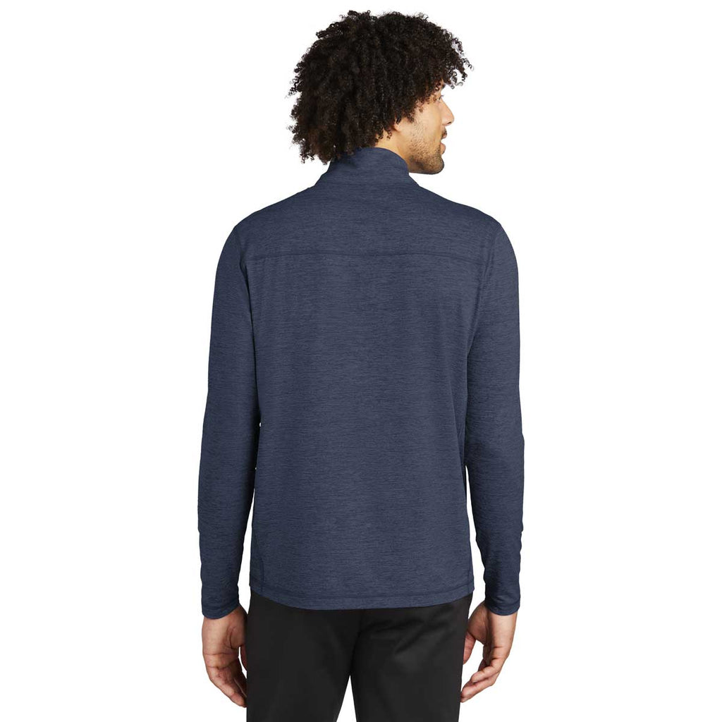 Sport-Tek Men's Dark Denim Heather Exchange 1.5 Long Sleeve Half Zip