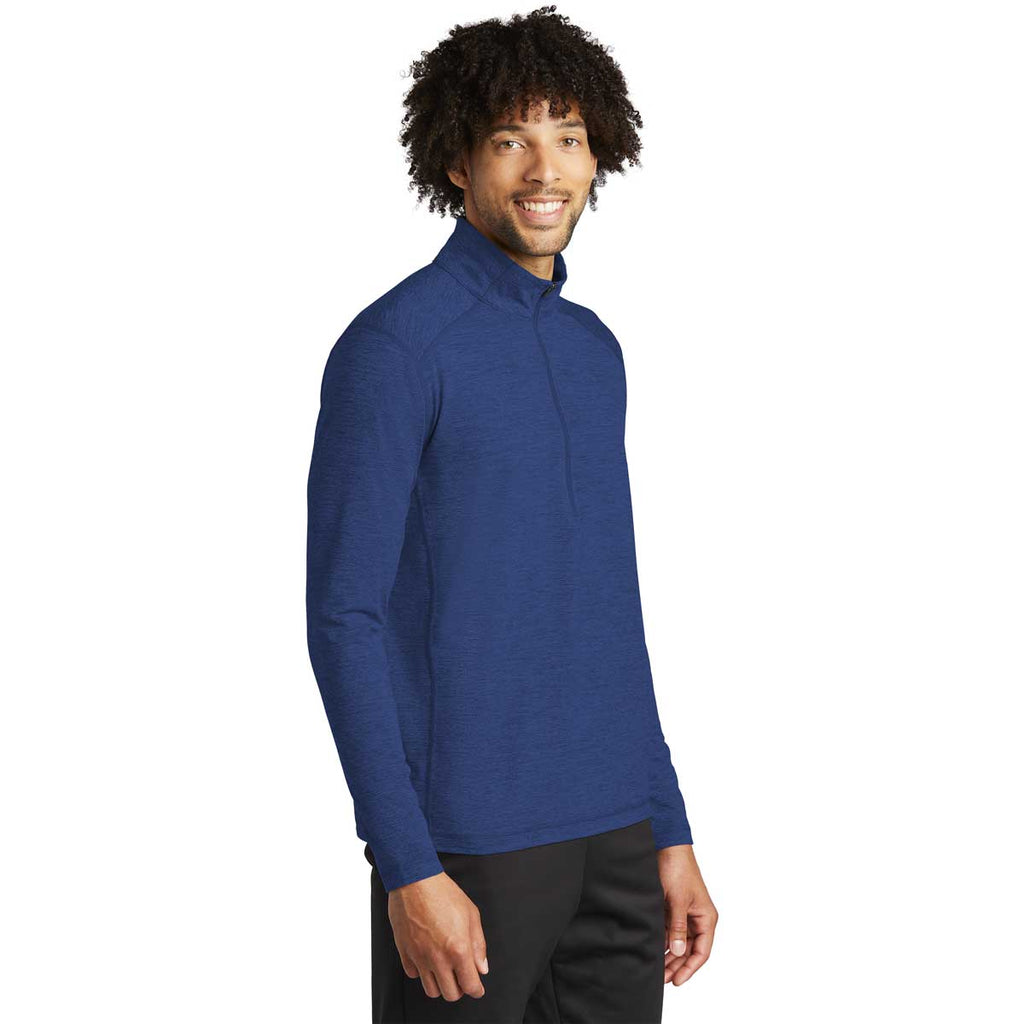 Sport-Tek Men's True Royal Heather Exchange 1.5 Long Sleeve Half Zip