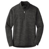 Sport-Tek Men's Black Sport-Wick Stretch Reflective Heather 1/2-Zip Pullover