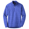 Sport-Tek Men's True Royal Sport-Wick Stretch Reflective Heather 1/2-Zip Pullover