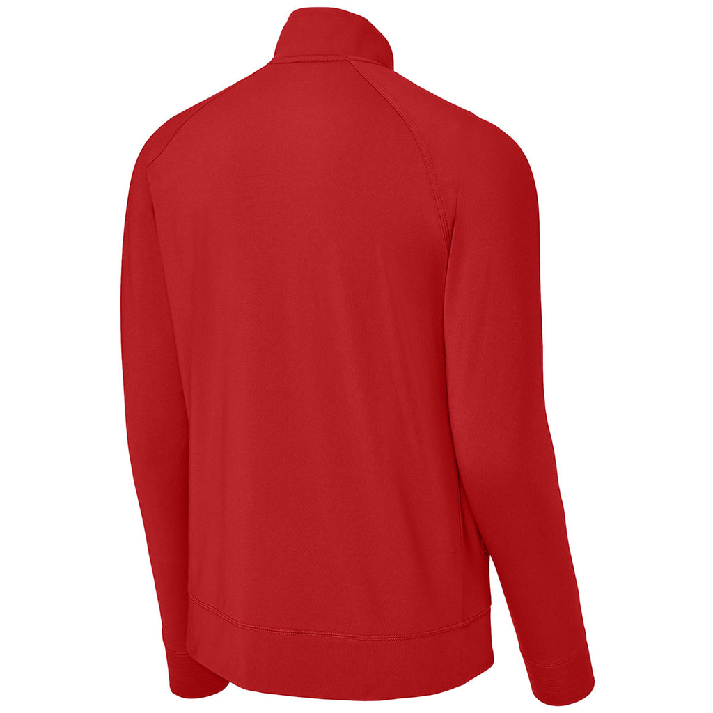 Sport-Tek Men's Deep Red Sport-Wick Stretch Full-Zip Cadet Jacket