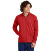 Sport-Tek Men's Deep Red Sport-Wick Stretch Full-Zip Cadet Jacket