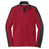 Sport-Tek Men's Deep Red/Black Sport-Wick Textured Colorblock 1/4-Zip Pullover