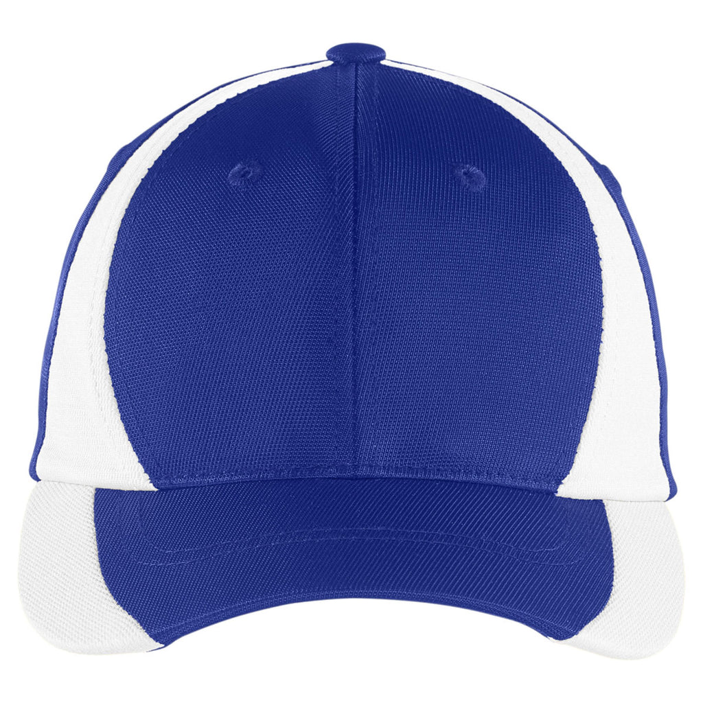 Sport-Tek True Royal/White Dry Zone Nylon Colorblock Cap