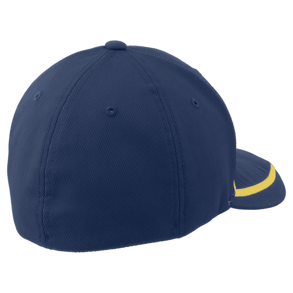 Sport-Tek True Navy/Gold Flexfit Performance Colorblock Cap