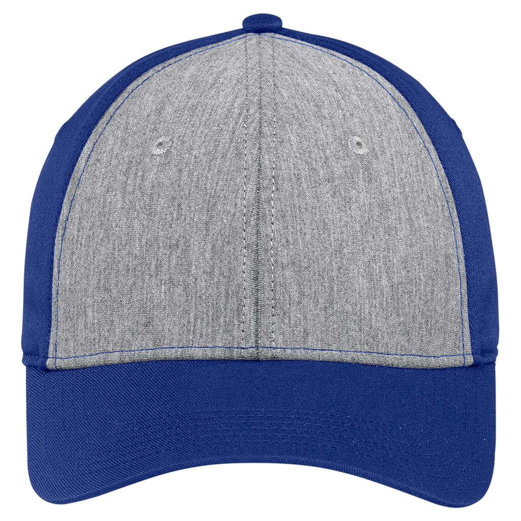 Sport-Tek Vintage Heather/True Royal Jersey Front Cap