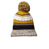 Sport-Tek True Navy/Gold/White Pom Pom Team Beanie