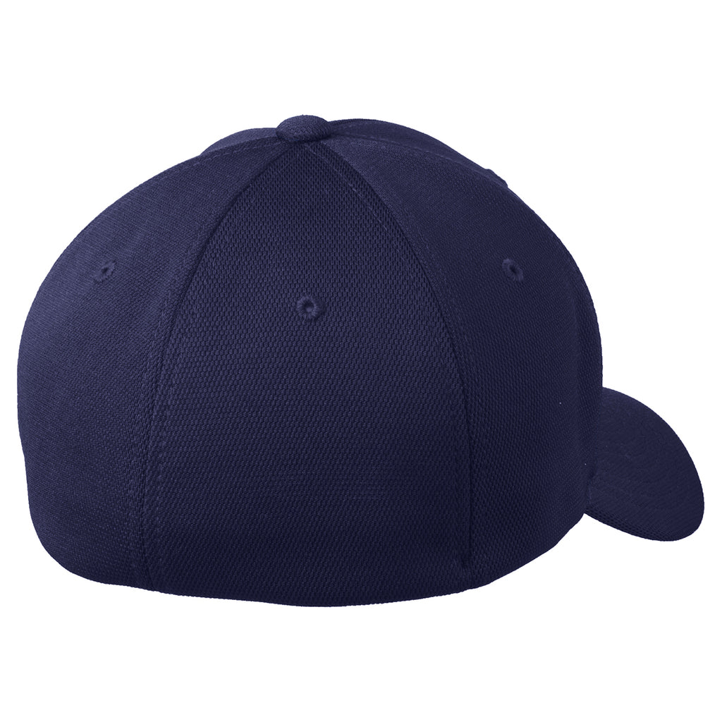 Sport-Tek True Navy Flexfit Cool & Dry Poly Block Mesh Cap