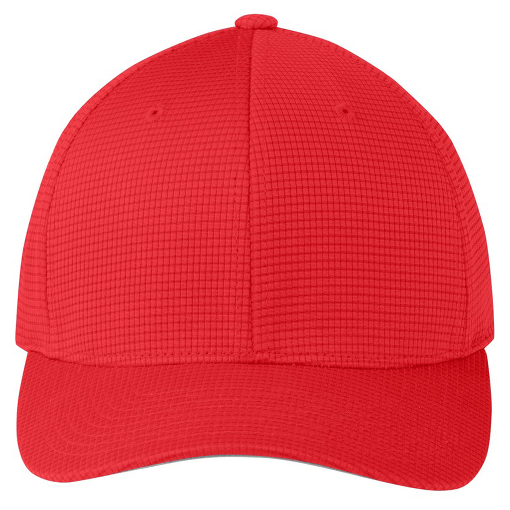 Sport-Tek True Red Flexfit Grid Texture Cap