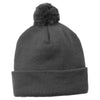 Sport-Tek Iron Grey Solid Pom Pom Beanie