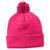 Sport-Tek Pink Raspberry Solid Pom Pom Beanie