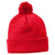 Sport-Tek True Red Solid Pom Pom Beanie