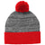 Sport-Tek True Red/Grey Heather Heather Pom Pom Beanie