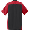 Red Kap Men's Black/Red Short Sleeve Ripstop Crew Shirt