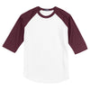 Sport-Tek Men's White/Maroon Colorblock Raglan Jersey