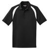 Sport-Tek Men's Black/White Dry Zone Colorblock Raglan Polo