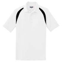 Sport-Tek Men's White/Black Dry Zone Colorblock Raglan Polo
