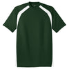 Sport-Tek Men's Forest Green/White Dry Zone Colorblock Crew