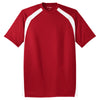 Sport-Tek Men's True Red/White Dry Zone Colorblock Crew