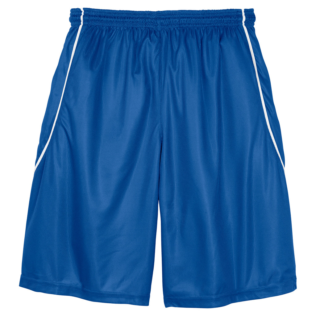 Sport-Tek Men's True Royal PosiCharge Mesh Reversible Spliced Short