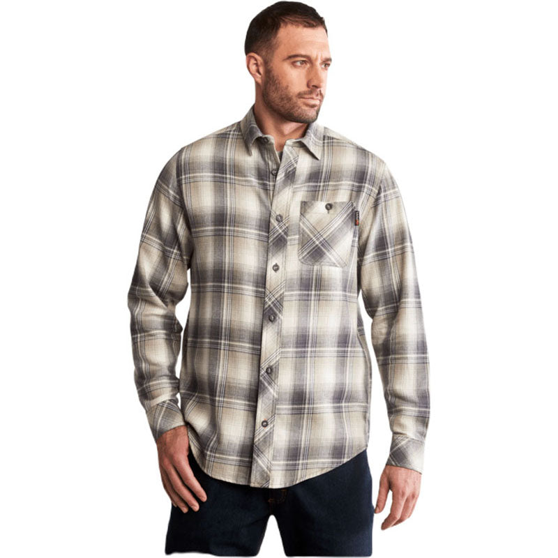 Timberland Men's Portland Plaid Gargoyle Woodfort Mid-Weight Flannel Shirt