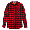 Timberland Men's Classic Red/Black Buffalo Check Woodfort Mid-Weight Flannel Shirt