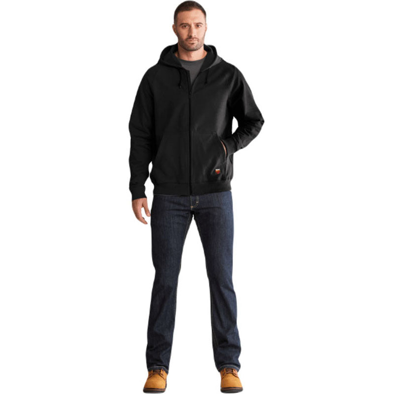 Timberland Men's Black Flame Resistance Hood Honcho Full Zip Sweatshirt