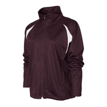 BAW Women's Maroon/White Colorblock Tricot Jacket