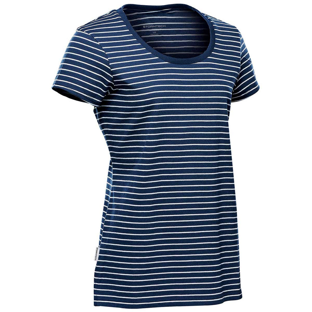 Stormtech Women's Navy/White Railtown Crew Neck Tee