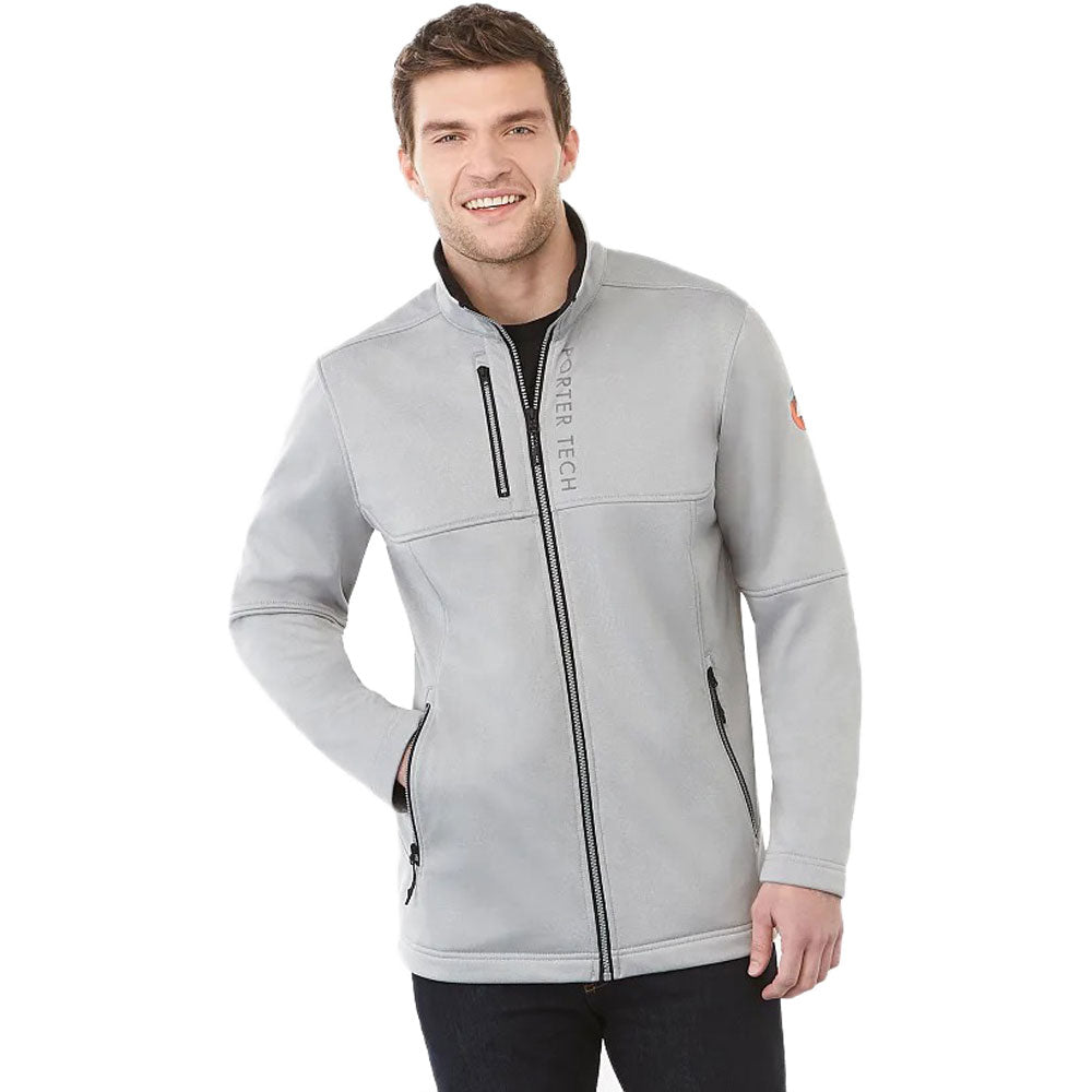 Elevate Men's Silver Heather Joris Eco Softshell Jacket