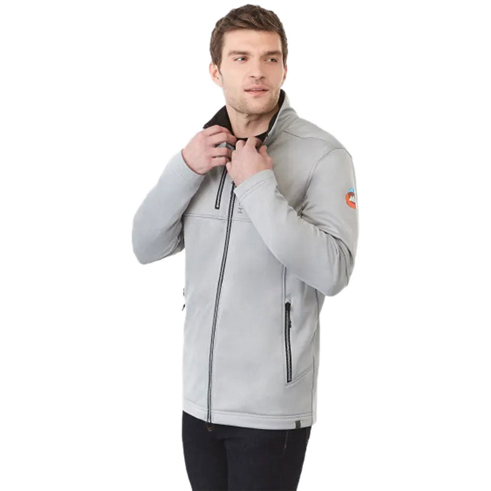 Elevate Men's Silver Heather Joris Eco Softshell Jacket