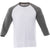 Elevate Men's Medium Heather Grey/White Dakota Three Quarter Tee